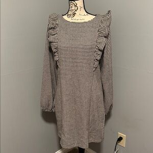 Pink Lily Houndstooth Winter Dress